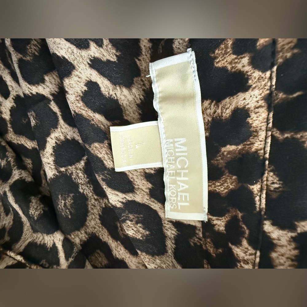 Michael Kors Animal Print Blouse in Brown and Black - Picture 5 of 6